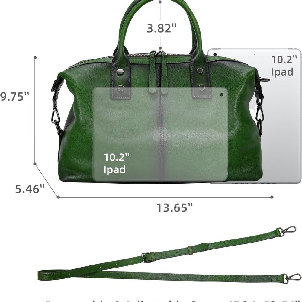 Genuine Leather Satchel Tote Bag Top Handle Handbag Designer Shoulder Bag Large - Picture 3 of 7